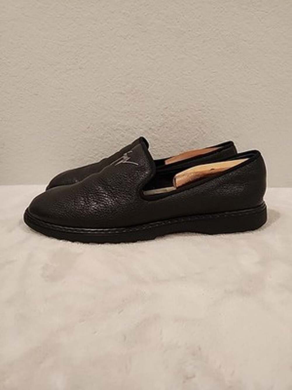 Giuseppe Zanotti Mens Black Leather Loafers EU 44 US 11 Mint
